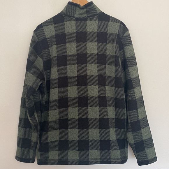 Northface Mens pullover fleece sz large in green and black tartan print ex. cond - Picture 4 of 5